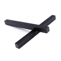 Bâton de Ferro Carré Noir en Magnésium 8*100mm pour le Camping et l'Extérieur, Allume-Feu Rapide, 41.7g