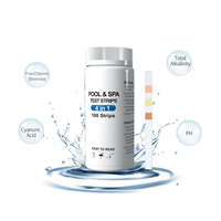 Bandelettes de test 4-en-1 faciles à lire pour piscine domestique, kit de test de la qualité de l'eau pour spa et jacuzzi (Chlore, pH, Alcalinité, Dureté) OEM