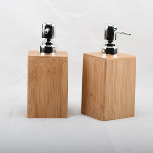 Bamboo Liquid Soap <b>Dispenser</b> Set Refillable Desktop Bathroom Body Wash <b>Shampoo</b> Hand Soap Containers - Product Image 4