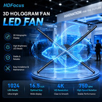 Ventilador Holográfico 3D de 42 cm con WiFi, Pantalla LED para Publicidad en Interiores, Proyector Portátil OEM para Hoteles y Tiendas Minoristas