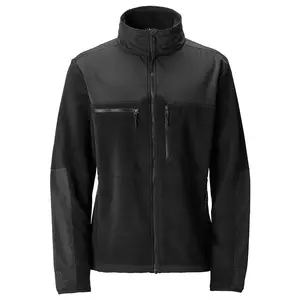 Stand-Up Collar Spliced Solid Color Zipper Fleece Jacket Reinforced Winter Outdoor Fleece Jacket For Men