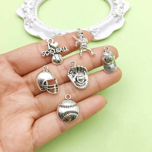 Pendentifs en alliage d'argent antique, série baseball, formes variées, pour la fabrication de bracelets, accessoires de bijoux DIY - Product Image 2