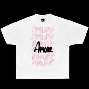 T-Shirt Oversize Amore con Grafica Streetwear Y2K Rosa Carina per Bambini - Product Image 1