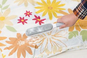 Rouleau anti-statique double face pour poils d'animaux, rasoir portable en ABS/Polyester blanc+gris pour vêtements, manteaux et toilettage des animaux - Product Image 3