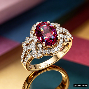 แหวนค็อกเทลทองคำแท้ 18K ประดับทับทิมทรงรี ดีไซน์หรูหราสำหรับผู้หญิง - Product Image 3