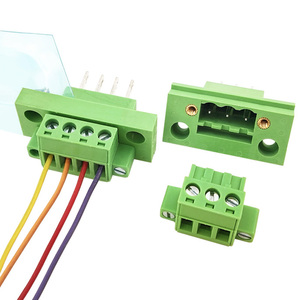 5.08mm Pitch Complete Male & Female Through-Wall Screw <b>Terminal</b> Block Set with Flange, Tool-Free Connection - Product Image 1