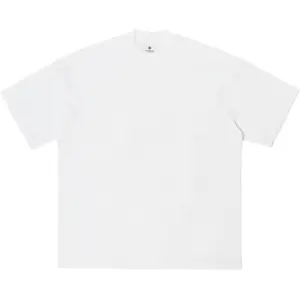 T-Shirt bianca con stampa personalizzata 100% cotone con collo spesso t-Shirt da uomo pesante in tinta unita oversize