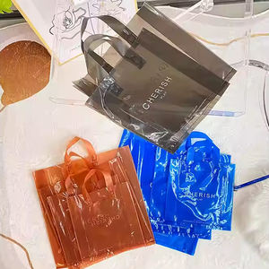 Bolsa de plástico semitransparente gruesa con logotipo personalizado, bolso de mano para ropa, regalos, compras, cumpleaños, fiesta, bolsa de embalaje - Product Image 2