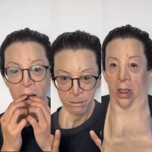 Masque <span class=keywords><strong>de</strong></span> tête en silicone personnalisé pour femme, souple et extensible, avec cheveux, réutilisable, pour films, séries TV, accessoires <span class=keywords><strong>de</strong></span> cosplay - Product Image 2