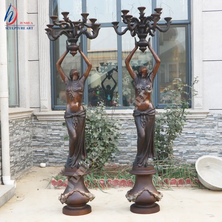 Vietnam Grote Mooie Home Decoratieve Bronzen Dame Standbeeld Lamp Voor Verkoop