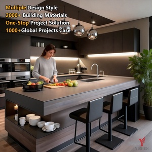Armoire de <span class=keywords><strong>cuisine</strong></span> modulaire d'angle en bois laqué, écologique, ignifuge, moderne et luxueuse pour l'intérieur - Product Image 1