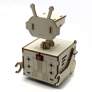 Kit de robot en bois pour enfants de 7 à 9 ans, assemblage manuel, jouet éducatif scientifique, forme de dessin animé, ensemble de construction de modèles STEM DIY - Product Image 4