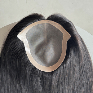 Full Hand <b>Tied</b> 6x8 Base Mono With PU Around Natural Colors Mono Topper With Clips Mono Base Topper for Women Big Hair Loss - Product Image 1