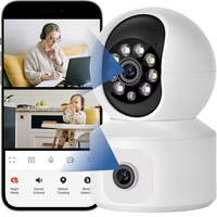 Sunivision kamera WIFI lensa ganda, kamera MINI pelindung keamanan nirkabel 4MP pelacakan otomatis penglihatan malam warna dalam ruangan