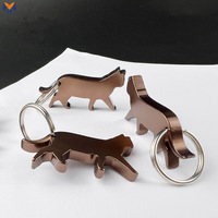 Porte-clés en alliage de zinc avec impression UV, ouvre-bouteille en forme d'animal, ouvre-bouteille de bière, cadeaux promotionnels légers