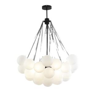 โคมไฟระย้าทรงกลมสไตล์นอร์ดิก ดีไซน์ครีมมี่ โคมแก้วเมจิกบีน สำหรับห้องนอนและห้องรับประทานอาหาร ยอดนิยมในอินเทอร์เน็ต - Product Image 3