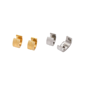 Acero Huggie Earrings Gold <b>Silver</b> 6mm 12 Pcs Fashion <b>Studs</b> - Product Image 2
