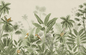 Papier peint <span class=keywords><strong>mural</strong></span> imperméable sans couture, forêt tropicale, plantes et <span class=keywords><strong>animaux</strong></span>, <span class=keywords><strong>autocollant</strong></span> <span class=keywords><strong>mural</strong></span> pour la décoration des murs des hôpitaux et des centres commerciaux - Product Image 4