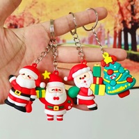 Porte-clés de Noël en PVC souple 3D, Père Noël, breloque de sac, cadeau festif