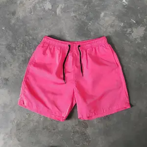 Summer Men's Solid Colors High Quality Cheap Price Quick Dry Board Swimming Beach Gym Shorts with Drawstring