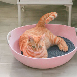 Ökologisch-luxuriöses faltbares rundes Pfanne-Shape-Felt-Haus weiches Höhlen-Hundebett mit wechselnder Matte