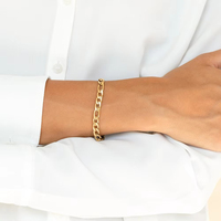Bracelets chaîne EManco en acier inoxydable plaqué or 14K PVD, modèles corde, Figaro, perles, cubain, serpent, lame pour femmes et hommes