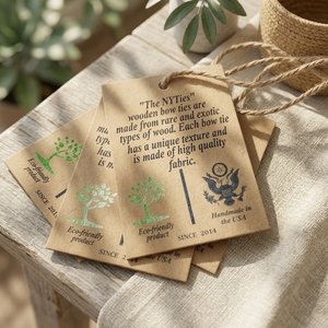 Étiquettes de vêtements en papier kraft écologique, étiquettes de vêtements en papier brun personnalisées, étiquettes rondes pour cadeaux, étiquettes suspendues imprimables avec logo - Product Image 1