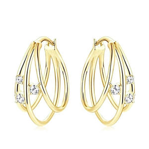 Orecchini Diamantati in Oro 18K Massiccio, Taglio Brillante Rotondo, Minimalisti, da Donna per Uso Quotidiano - Product Image 3