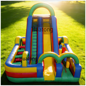 Parcours <span class=keywords><strong>d</strong></span>'obstacles gonflable en PVC commercial, château gonflable pour enfants avec toboggan, trampoline, château gonflable à <span class=keywords><strong>vendre</strong></span> - Product Image 1