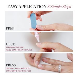Ongles pressés Glamnetic, forme amande courte, blancs, paillettes, pointes françaises, motifs 3D, finition brillante, matériau ABS, 15 tailles, <span class=keywords><strong>kit</strong></span> de 30 ongles - Product Image 5