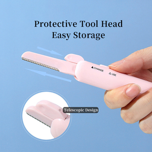 Lmltop Bán Buôn 2Pcs Có Thể Thu Vào Mắt Brow Dao Cạo Với Thay Thế Lưỡi A0880 Trên Khuôn Mặt Tóc Loại Bỏ Lông Mày Tông Đơ Dao Cạo Râu - Product Image 2