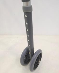 Déambulateur pliable standard à 2 boutons avec roues pour seniors et adultes - Jambes réglables - Matériel en acier - Aide à la marche de base - Product Image 5