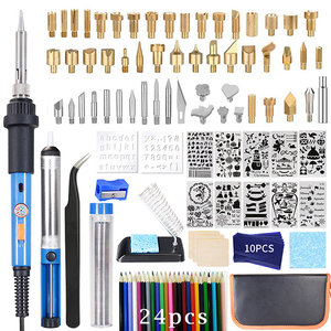 Kit de quema de <span class=keywords><strong>madera</strong></span> de 60W, Pluma de pirograbado profesional, temperatura ajustable, herramientas <span class=keywords><strong>para</strong></span> soldar y quemar <span class=keywords><strong>madera</strong></span> - Product Image 5