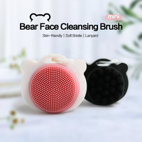 Échantillons gratuits Logo privé personnalisé ou brosse nettoyante faciale double-face portable en forme de panda en couleur