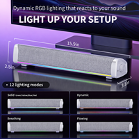 Barre de son gaming pour PC de bureau en plastique, alimentée par USB 2.0, 6W, avec éclairage LED RGB – Meilleure vente, économique