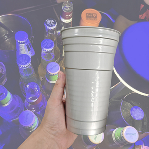 Gobelets en aluminium légers, écologiques, jetables et recyclables, personnalisables avec logo, pour bière froide, cadeau de fête - Product Image 1