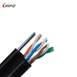 Câble Ethernet aérien résistant aux UV extérieur CAT5E 4P BC 24AWG F/UTP PE veste en acier messager PVC fils câbles assemblages de câbles - Product Image 3