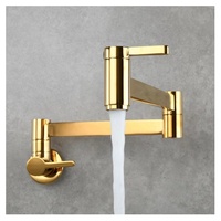 Robinet de remplissage de marmite chaude et froide Montage mural monotrou Laiton Laiton Robinet de cuisinière de cuisine pliant Noyau de valve en céramique dosé