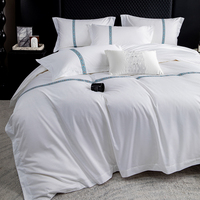 Ensemble de literie en coton de luxe de style moderne, 4 pièces, écologique et durable, tailles personnalisables pour les hôtels (toutes saisons)