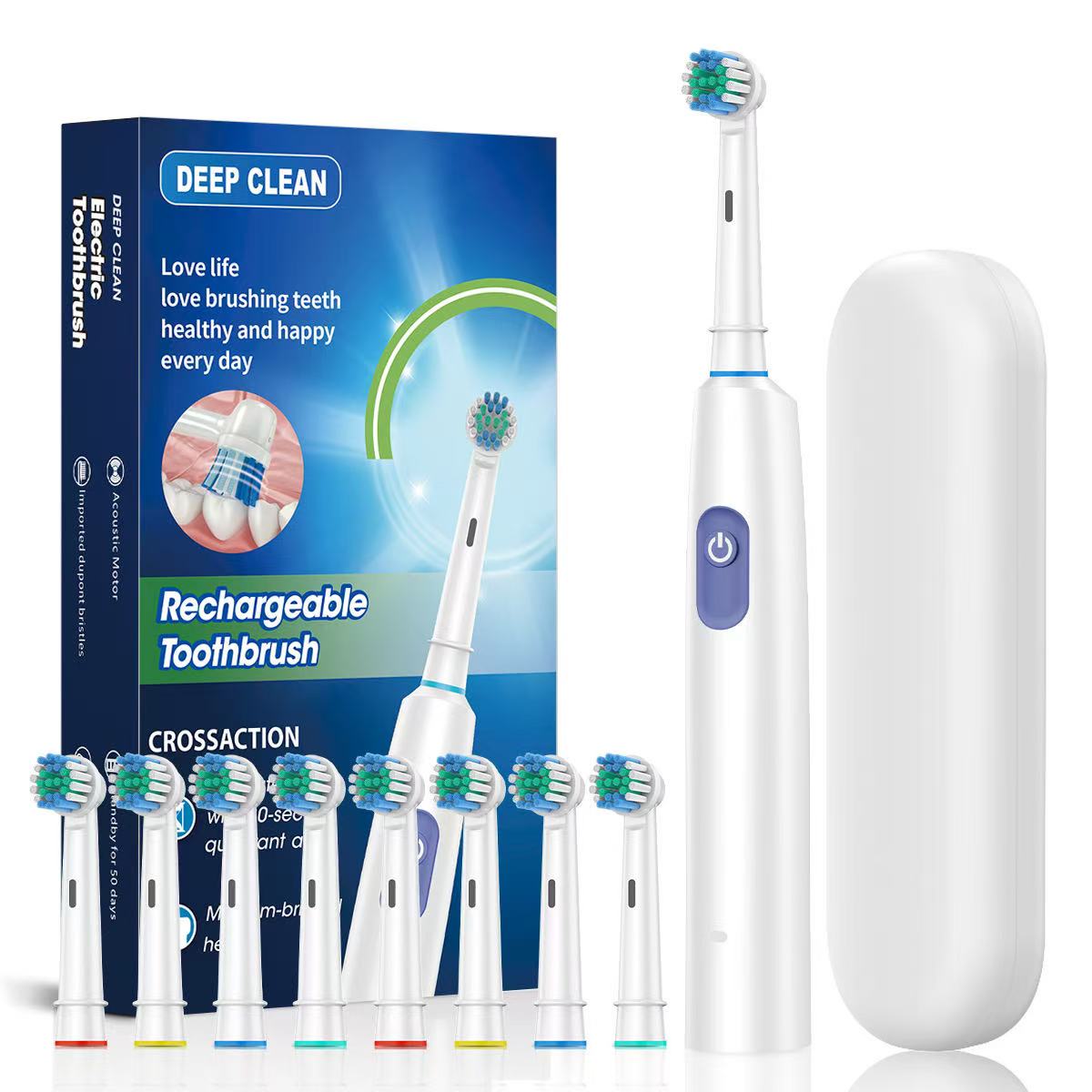 Blanc (4 têtes de brosse + boîte de voyage)