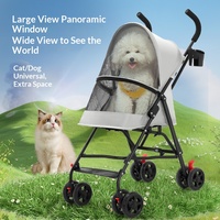 Poussette haute en acier au carbone pour animaux de compagnie, roues avant pivotantes à 360°, absorption des chocs, pliage facile, confortable et durable