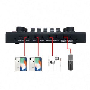 Interfaz de Mezcla de Audio F9 al por Mayor, Tarjeta de Sonido Externa USB para Estudio y Micrófono en Vivo con Bluetooth para Teléfono y Computadora - Product Image 4