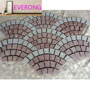 Pavage personnalisé double couleur mélangée en forme d'éventail feuille de galet flammé Chine granit extérieur <span class=keywords><strong>prix</strong></span> de gros par <span class=keywords><strong>M2</strong></span> - Product Image 6