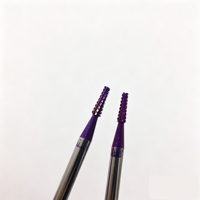Fraise à ongles droite en carbure, moyenne, revêtement violet, pour retirer les cuticules et nettoyer, finition diamant