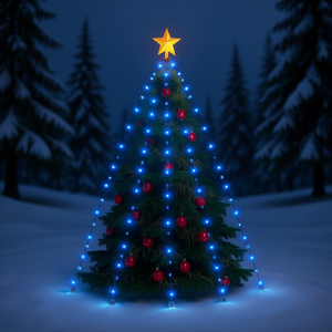 Guirlandes lumineuses pour arbre de Noël extérieur, 150 LED bleues, 59,1 pouces, IP65, étanches, pour décorations de fêtes - Product Image 2