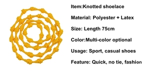 Colorful Knot Elastic Shoelaces Lazy No Tie Shoelaces Convenient Shoe <b>Laces</b> - Product Image 3