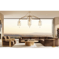 Canapé modulable en tissu style américain pour plusieurs personnes, ensemble complet pour villa, club, avec table basse et armoire de rangement, pour salon et école