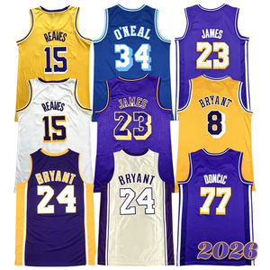 Maillots de basketball pour hommes, débardeur sans manches à col en V, imprimé par sublimation, en polyester respirant, pour nom d'équipe 2026 - Product Image 1