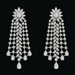 Pendientes de Diamantes de Platino de Diseño, Joyería Fina, Piedras Brillantes de Alta Claridad, Estilo Minimalista y Elegante, para Uso Diario, Regalo - Product Image 1