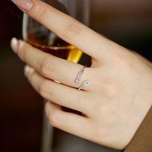 Dylam Adjustable Stackable Women Rhodium Plated Knuckle Stacking Boho Vintage <b>Finger</b> Thumb Open Baguette <b>Rings</b> - Product Image 4